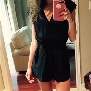 Aritzia Babaton Corbette Black Silk Romper